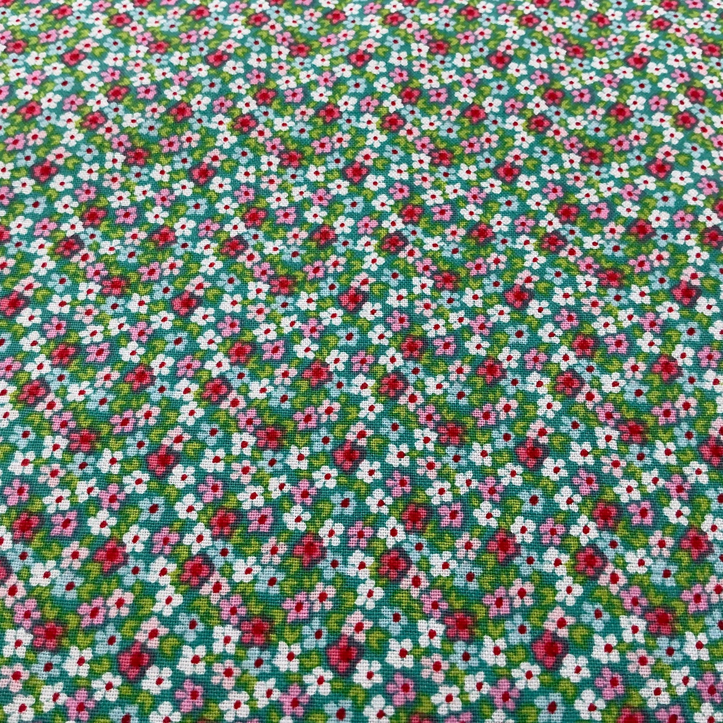 Tiny Flowers - Teal - Smitten Chicken