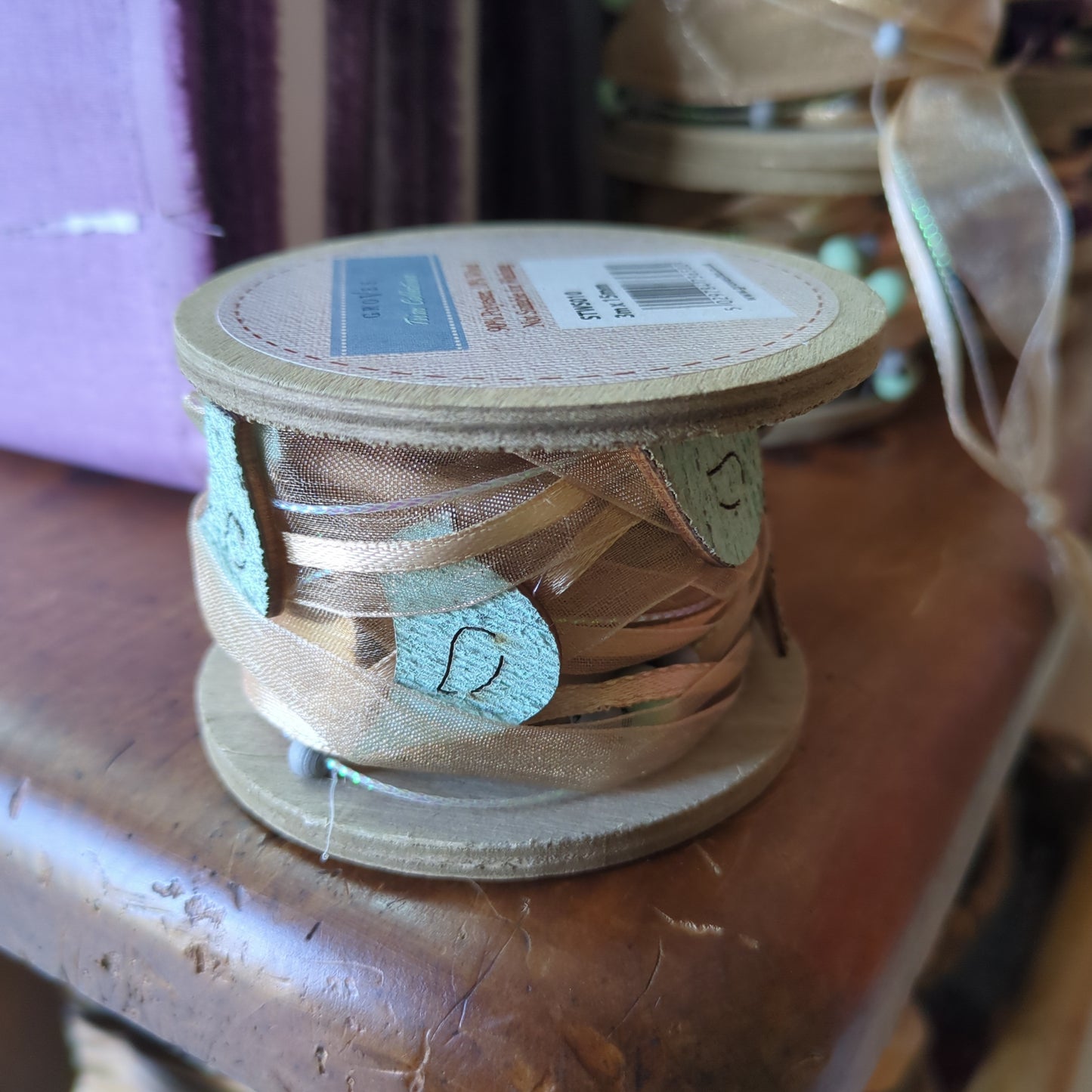 Green & Grey Bird String Spool Trimming (3m x 10mm)