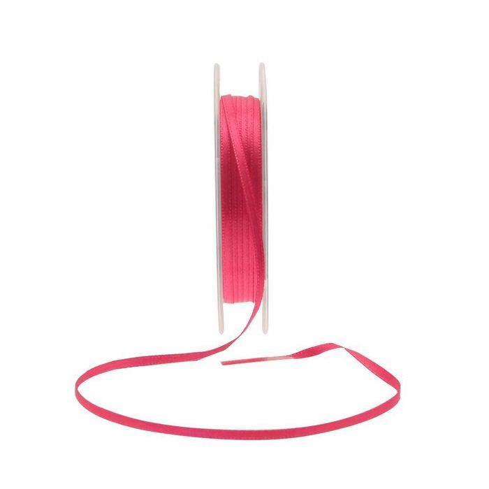 3Mm Double Satin Ribbon Cerise Pink (W)