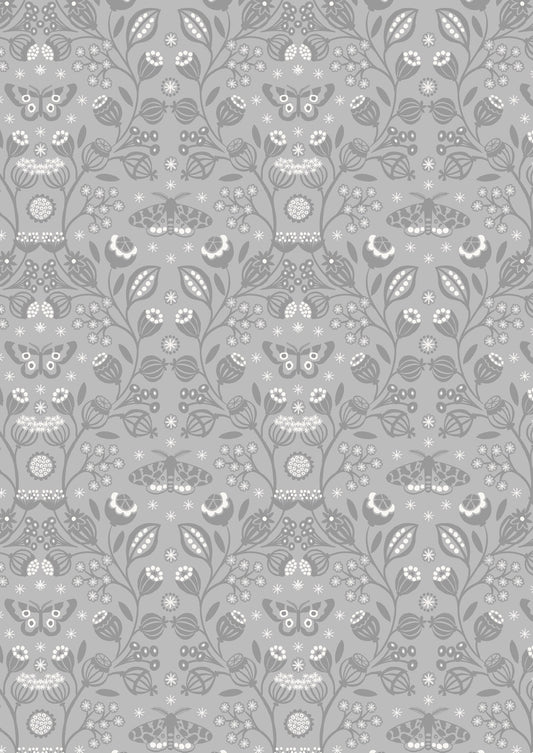 Winter Botanical on Grey with Pearl