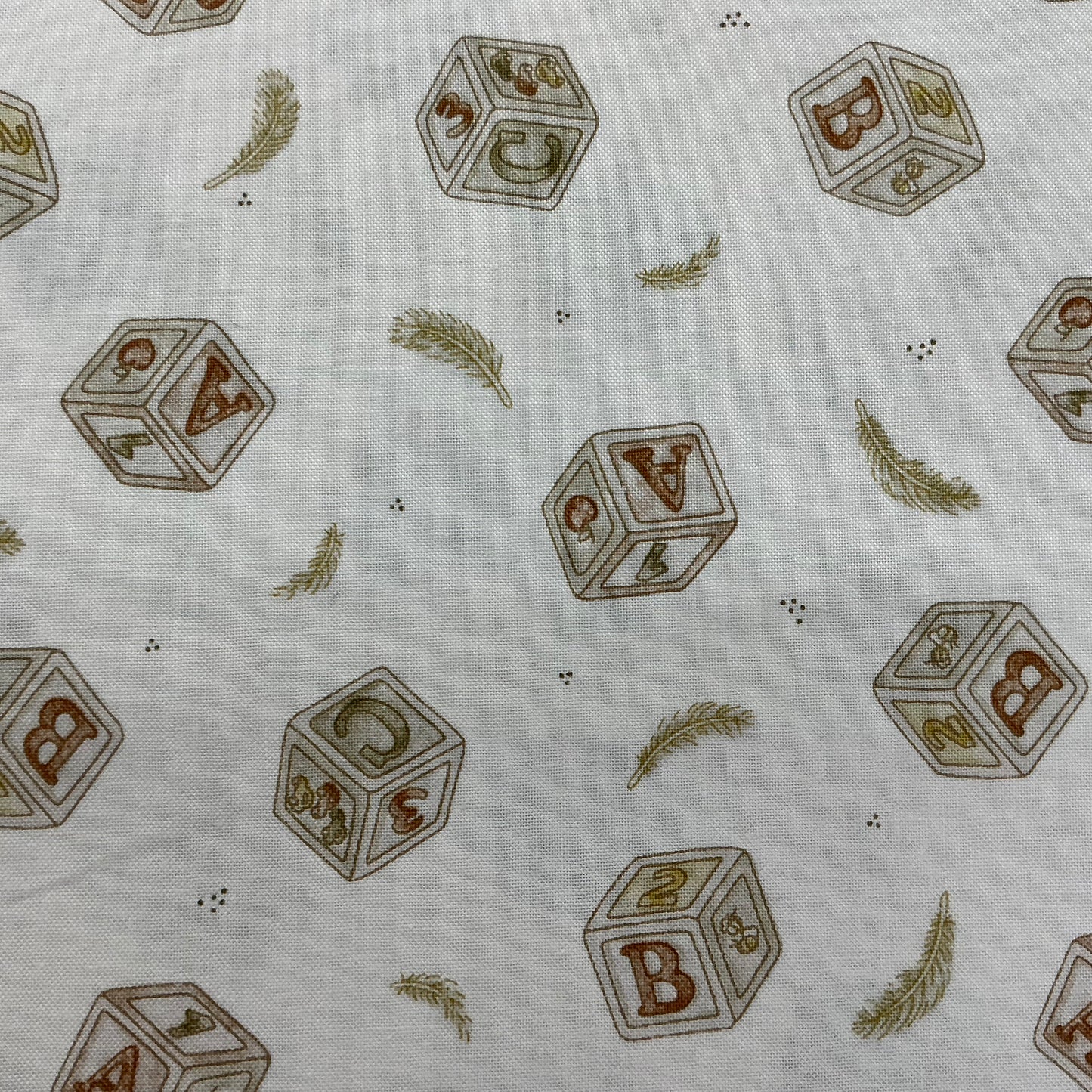 Alphabet Blocks & Feathers on Cream - Tiny Waddles