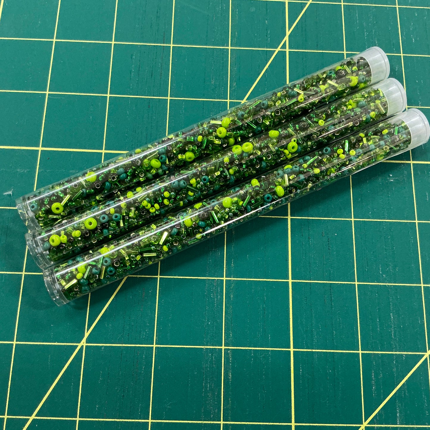 Greens Mixed Beads in Tube