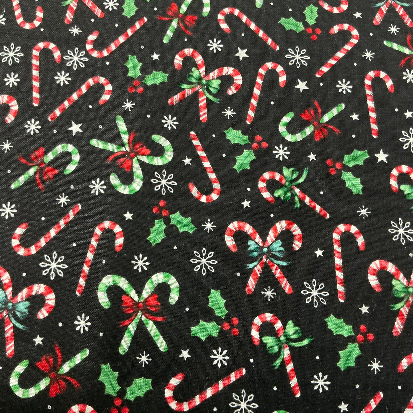 Candy Canes & Holly - Black