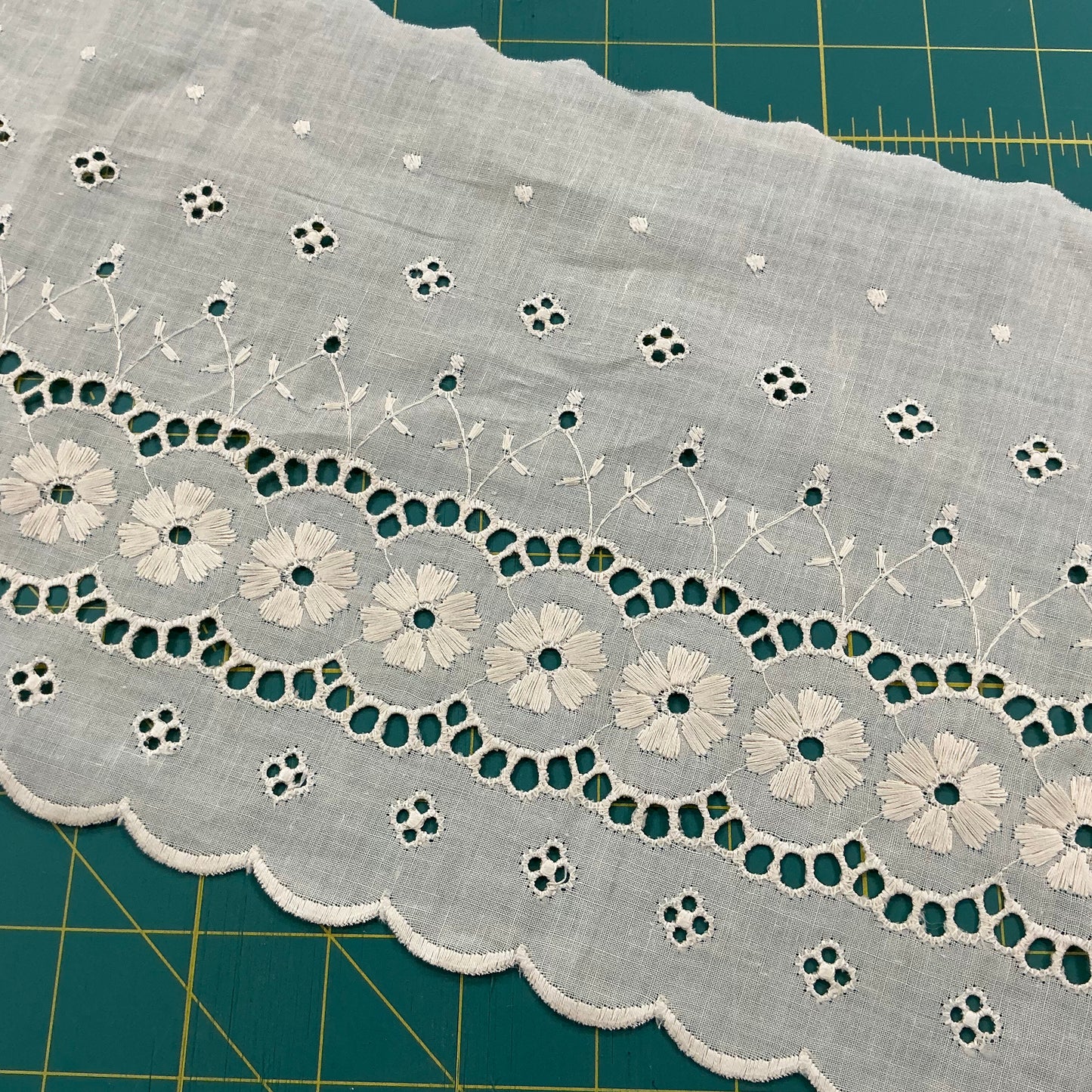 Broderie Anglais - Cream - Approx. 7.5” Deep.
