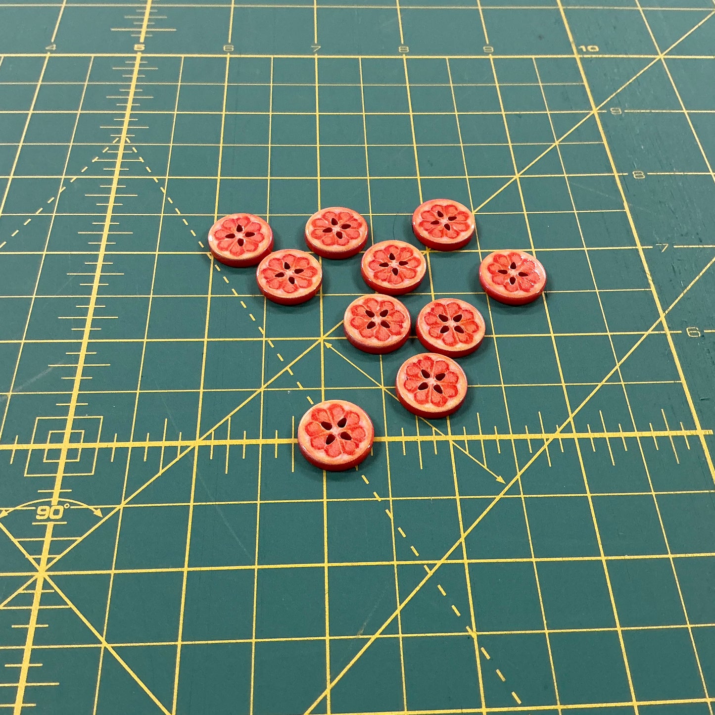 Blood Orange Buttons - Approx 16mm