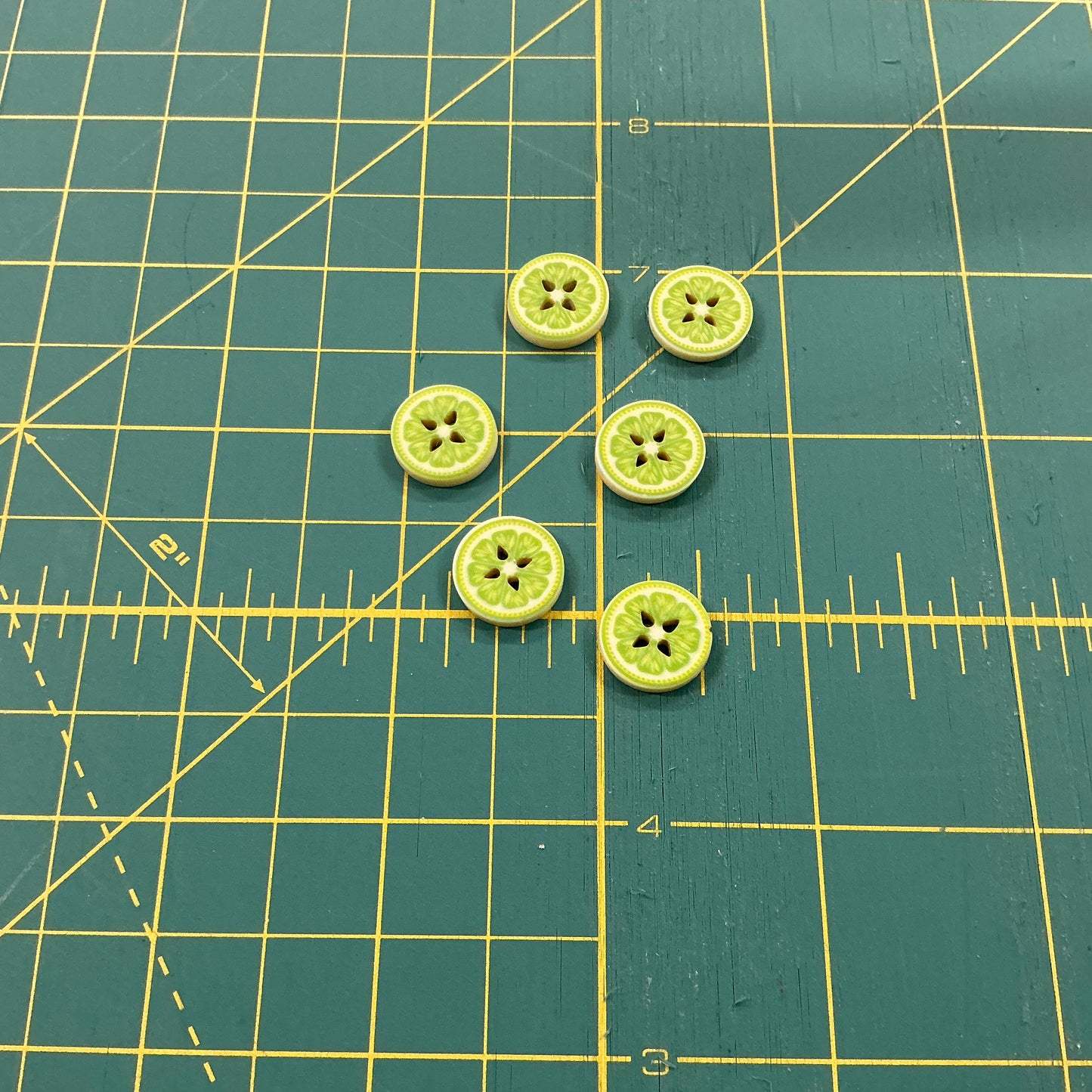 Lime Buttons - Approx 13mm