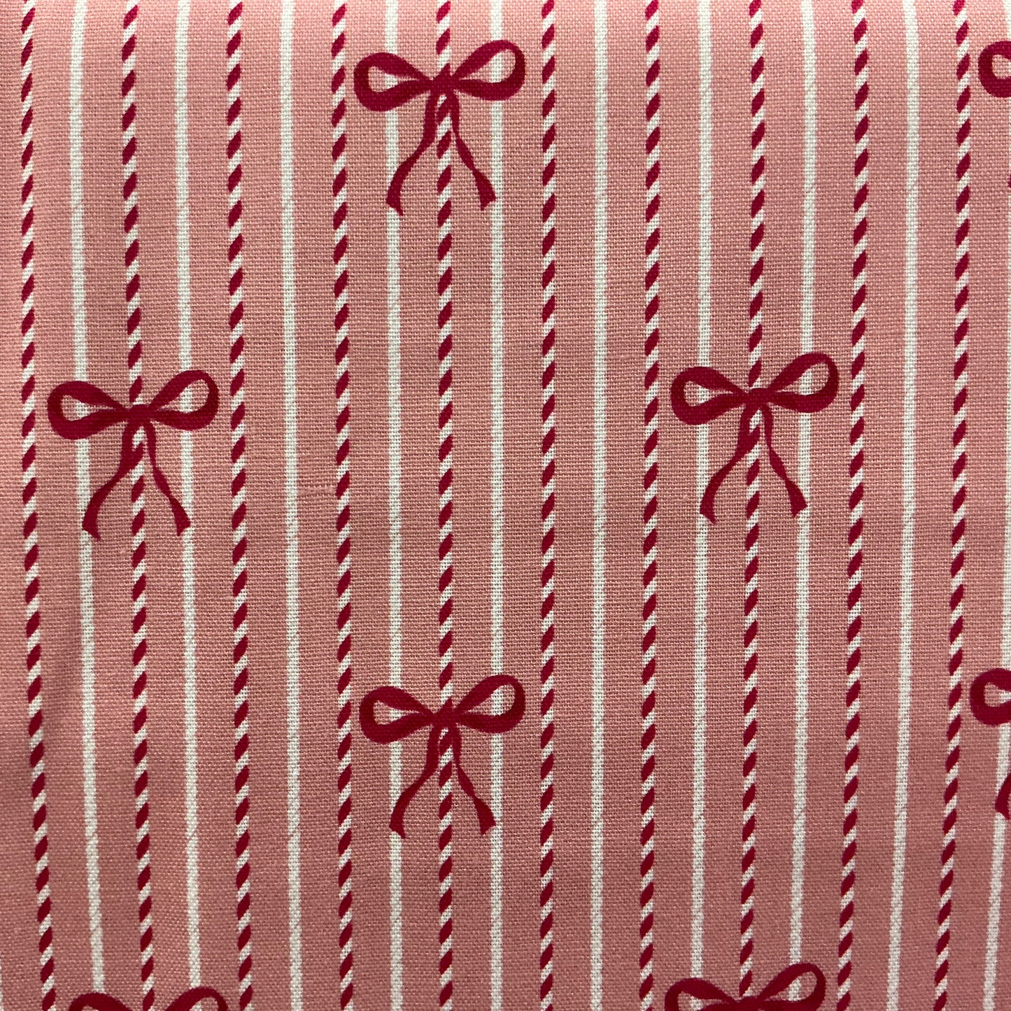 Bow Stripe - Pink & Cream - Baubles & Bows