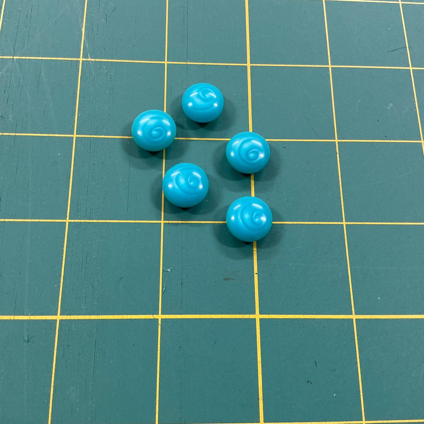 Turquoise (Swirl Pattern) Button - Shanked - Approx 12mm