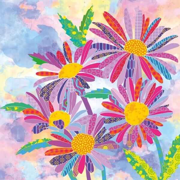 Daisies - Applique Panel - Delphine Brooks