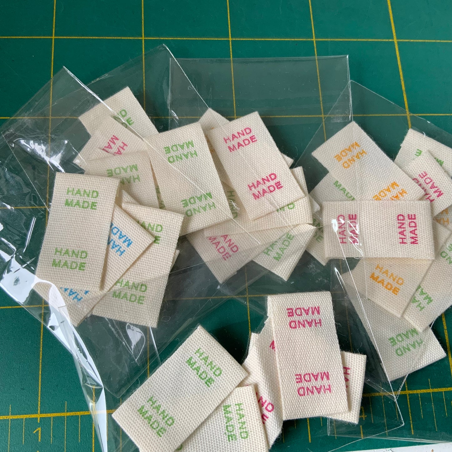 “Handmade” Small Labels - Assorted Ink Colours