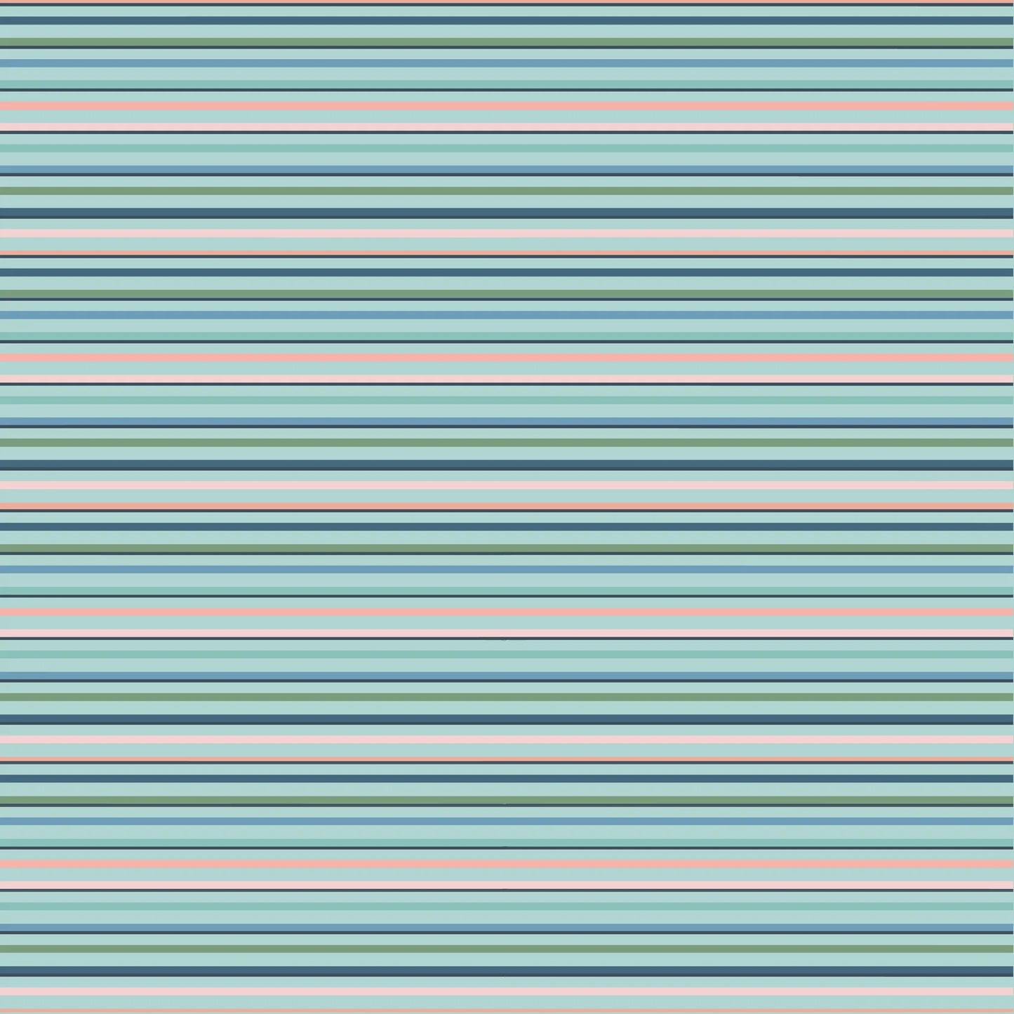 Picket Fence Teal - Painted Blossoms - Fat Quarter