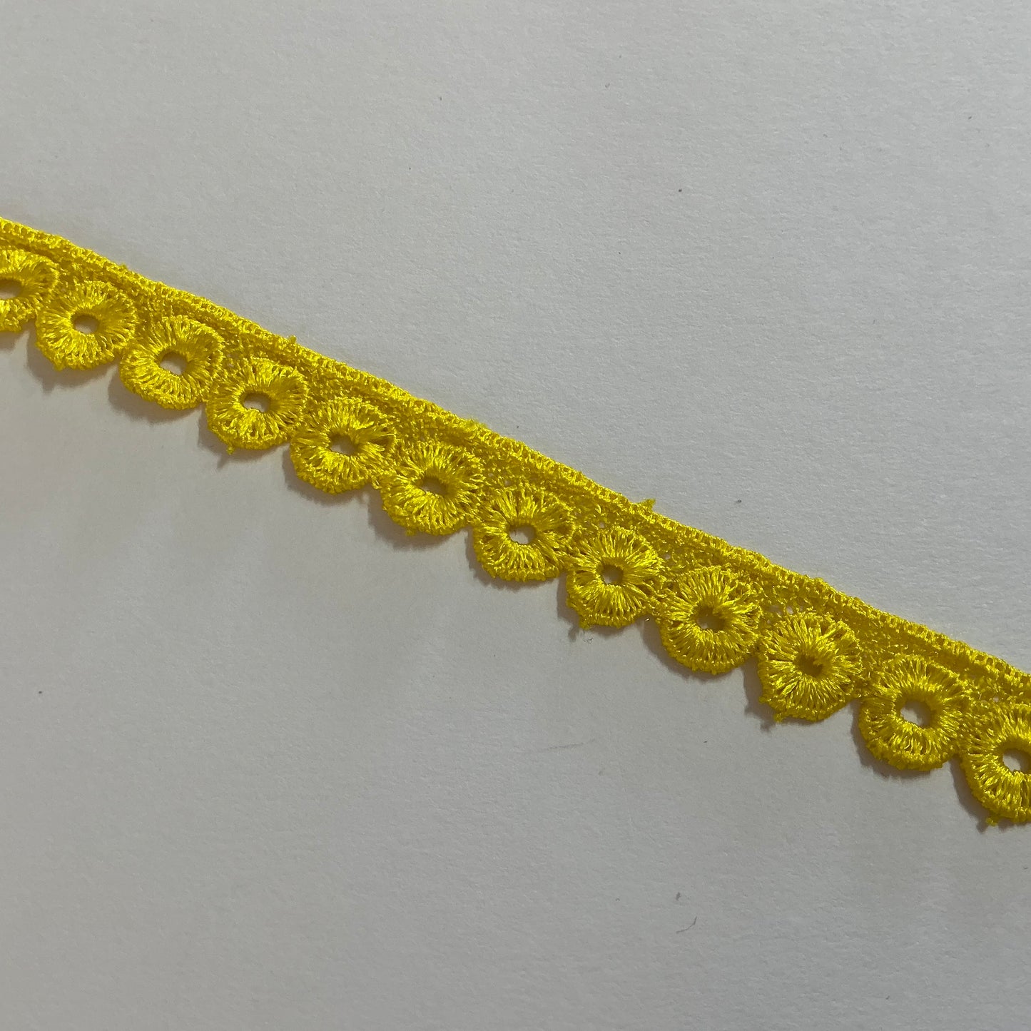 Bright Yellow Embroidered Edging Lace