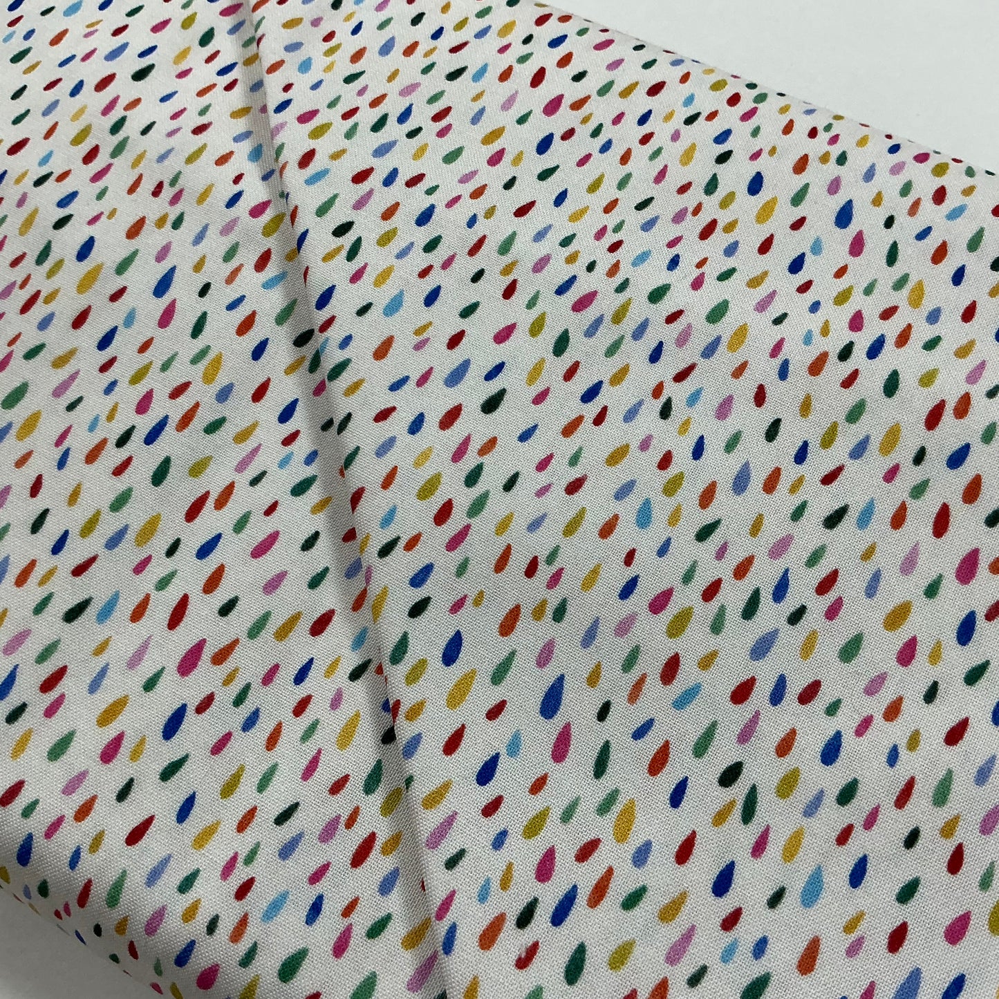 Multicoloured Raindrops on White - Splash