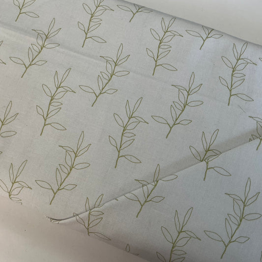 Linear Leaf Design on White - Natures Melody