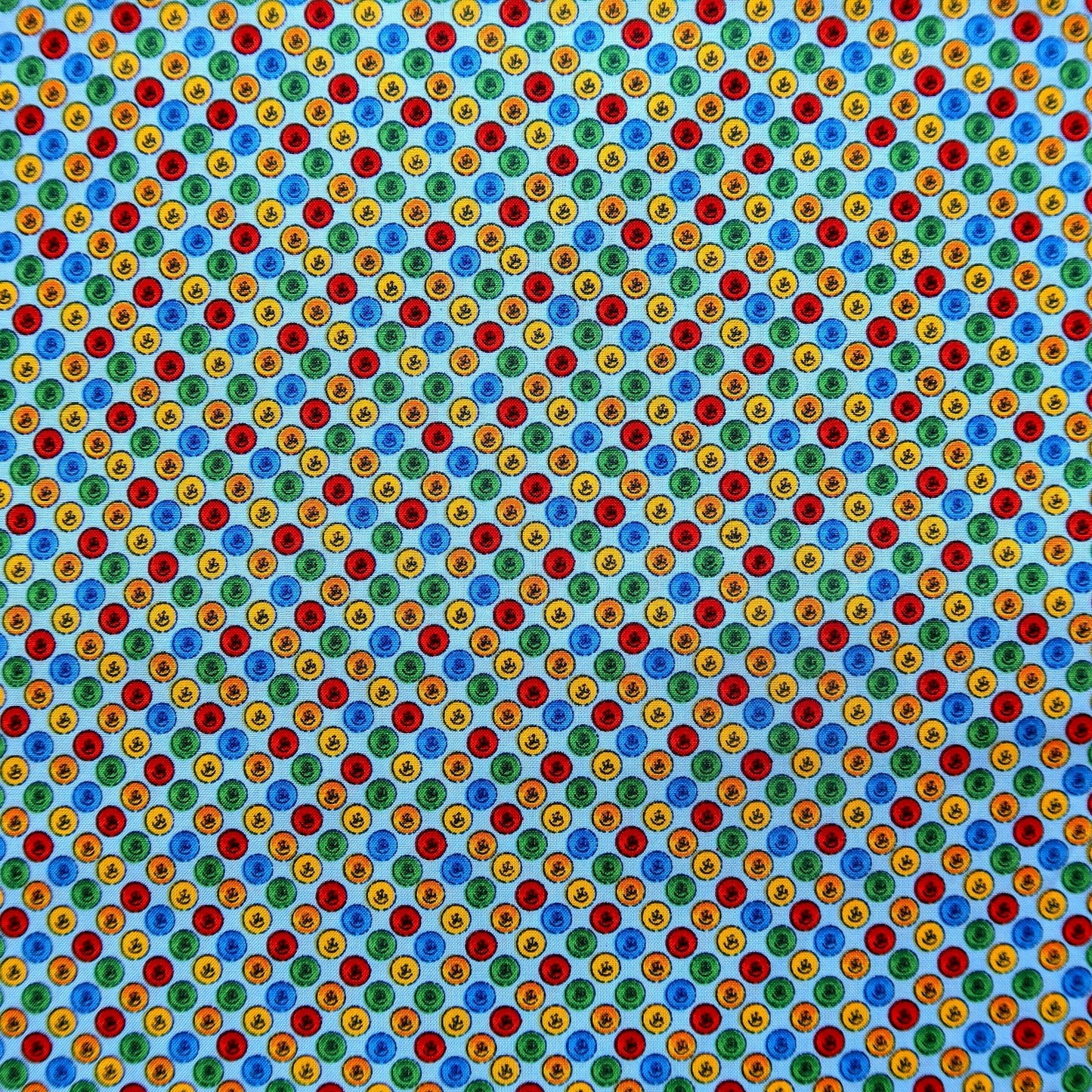 A B Cs Coloured Dots on Blue - Remnant - End of Bolt 2.25m