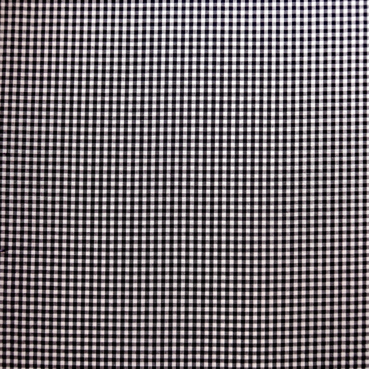 Navy Blue & White Woven Gingham - Remnant 60cm