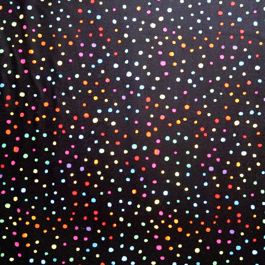 Rainbow Drops on Black - Remnant End of Bolt 1 metre.