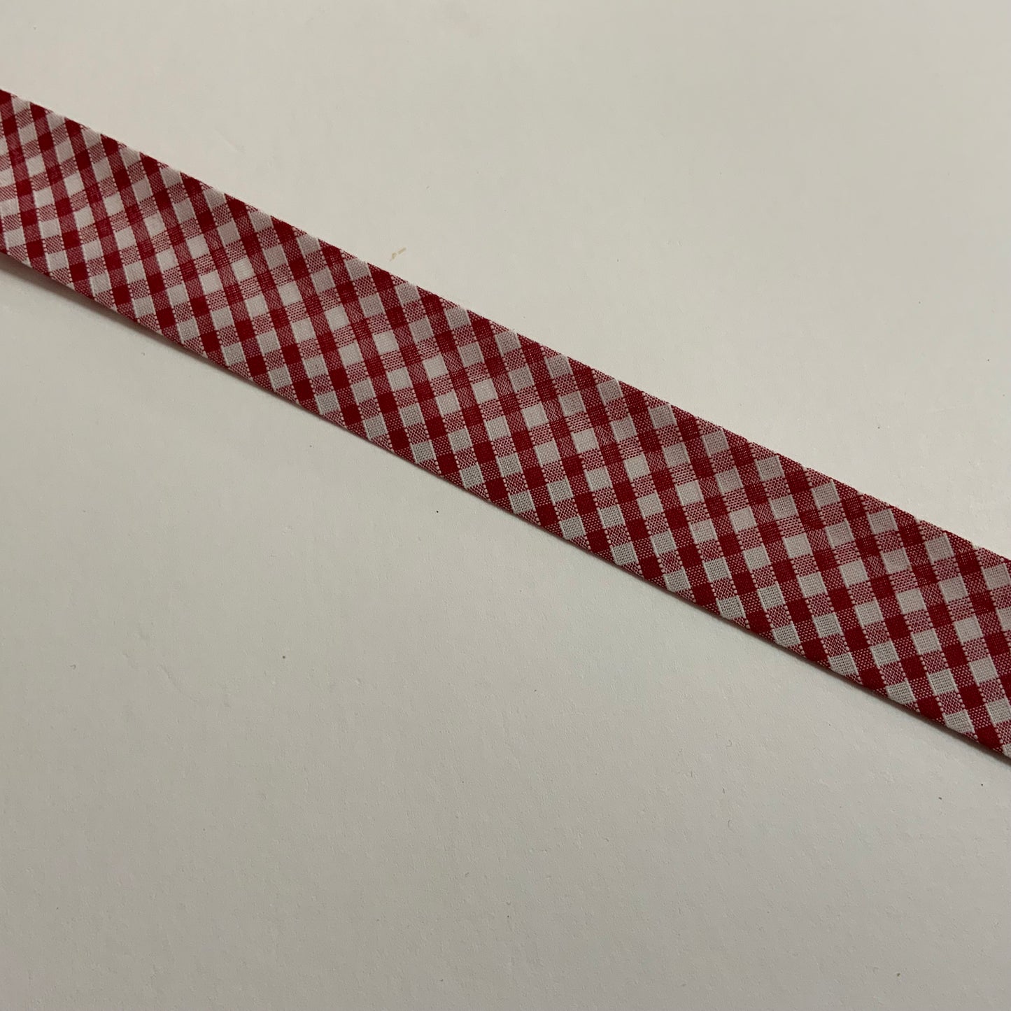 Red & White Gingham Bias Binding - 20mm