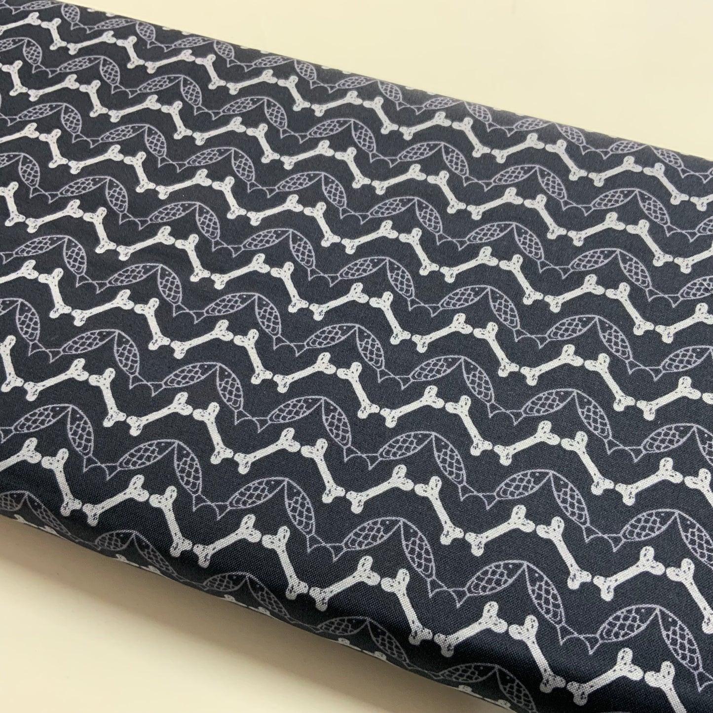 Herrings & Bones on Dark Blue - Paws & Claws