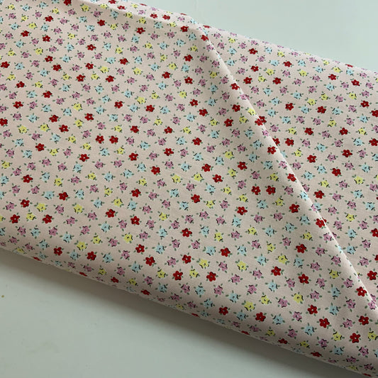 Small Bright Flowers on Pale Pink - Delightful - My Favourite Things