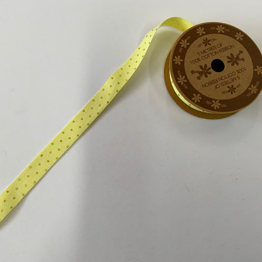 Lemon with Metallic Gold Spot Ribbon