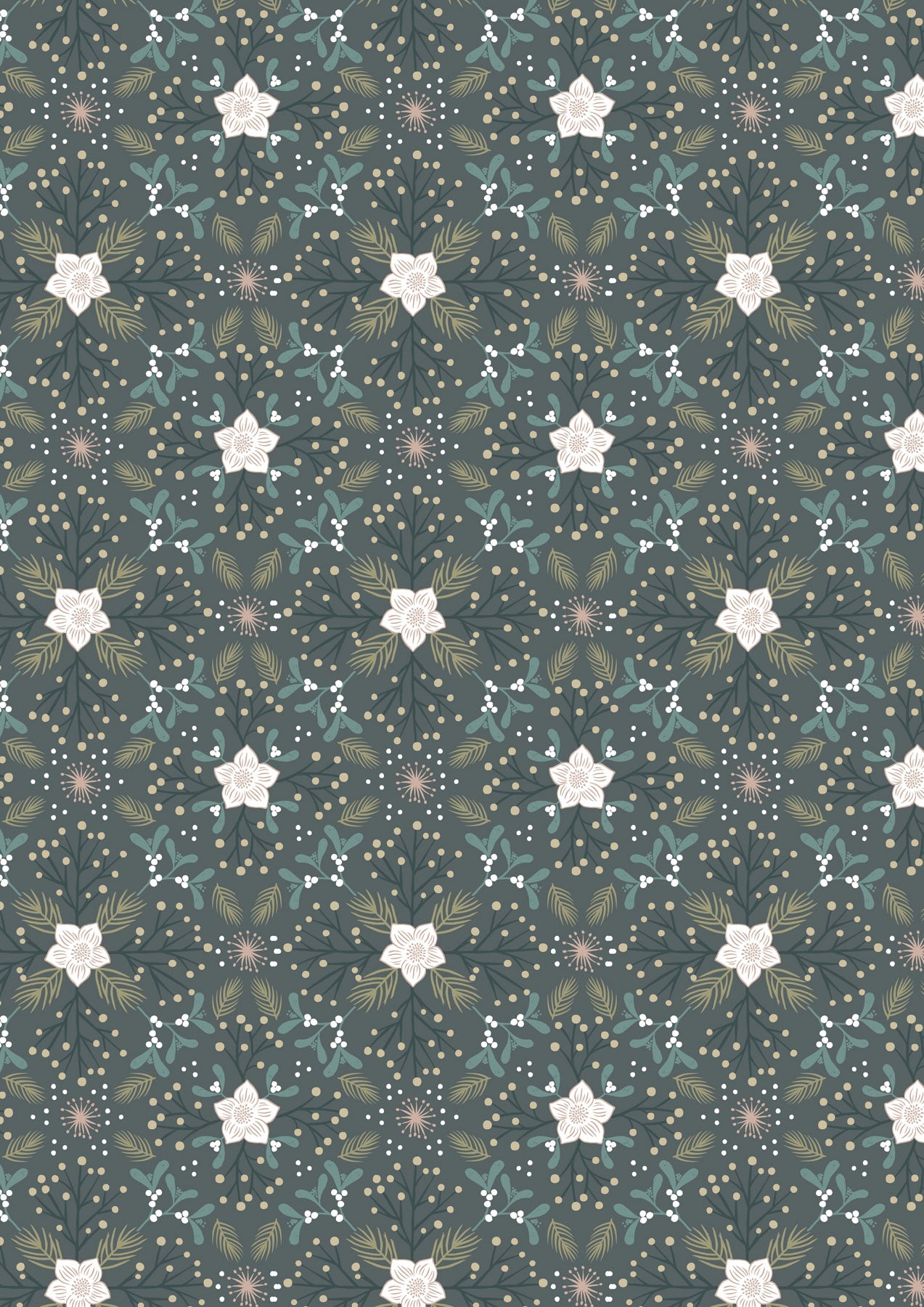 Winter Floral - Grey