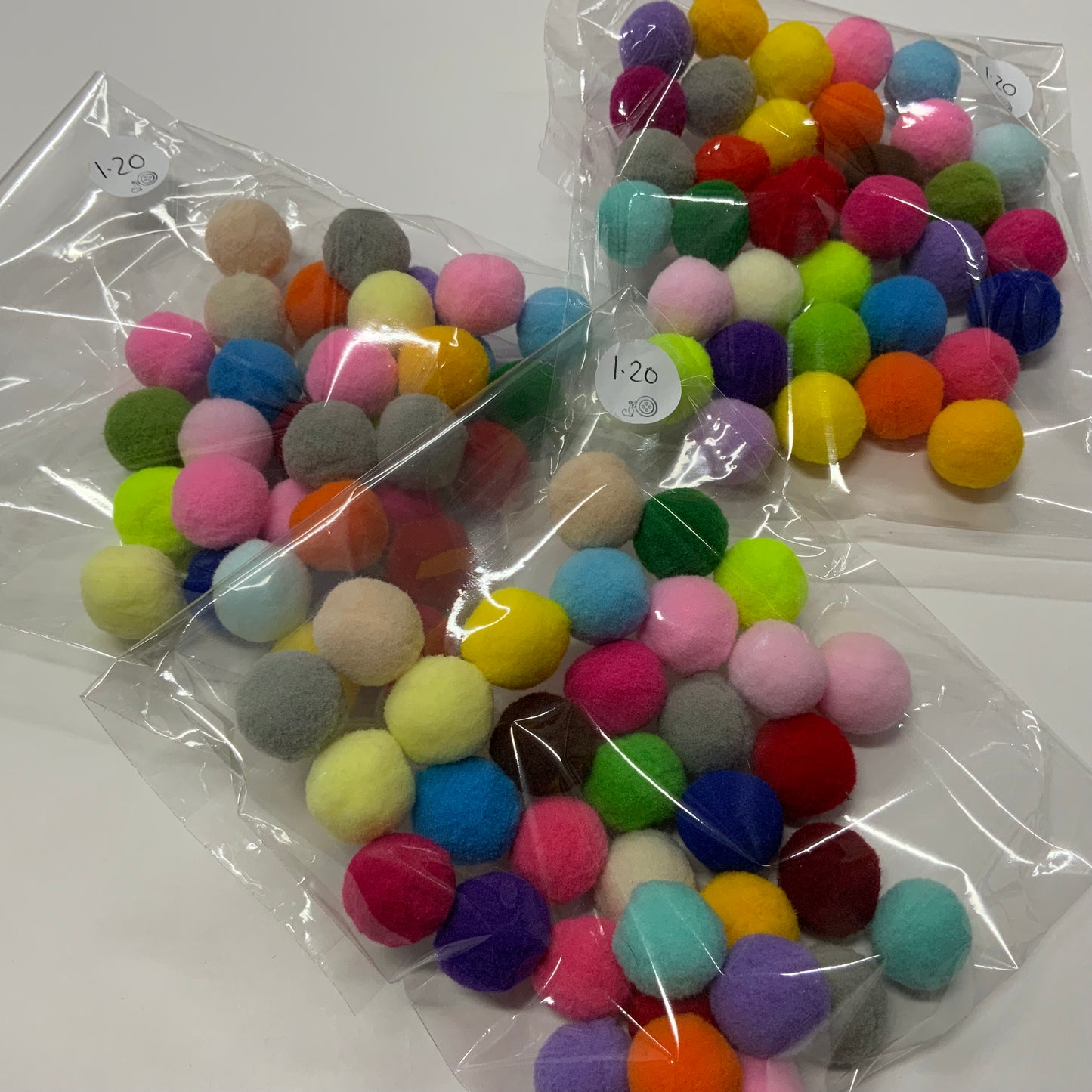Pom-Poms 2Cm Assorted Pack of 20 approx.