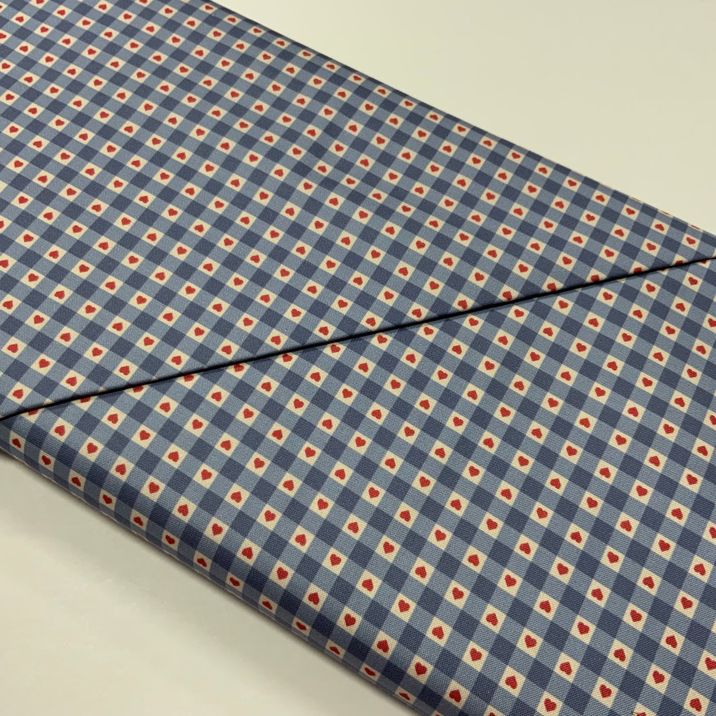Blue Gingham With Red Hearts - Grandma’s Quilts