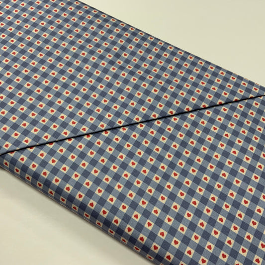 Blue Gingham With Red Hearts - Grandma’s Quilts
