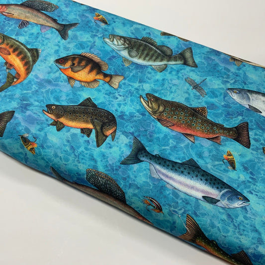 Fish Tails on Blue