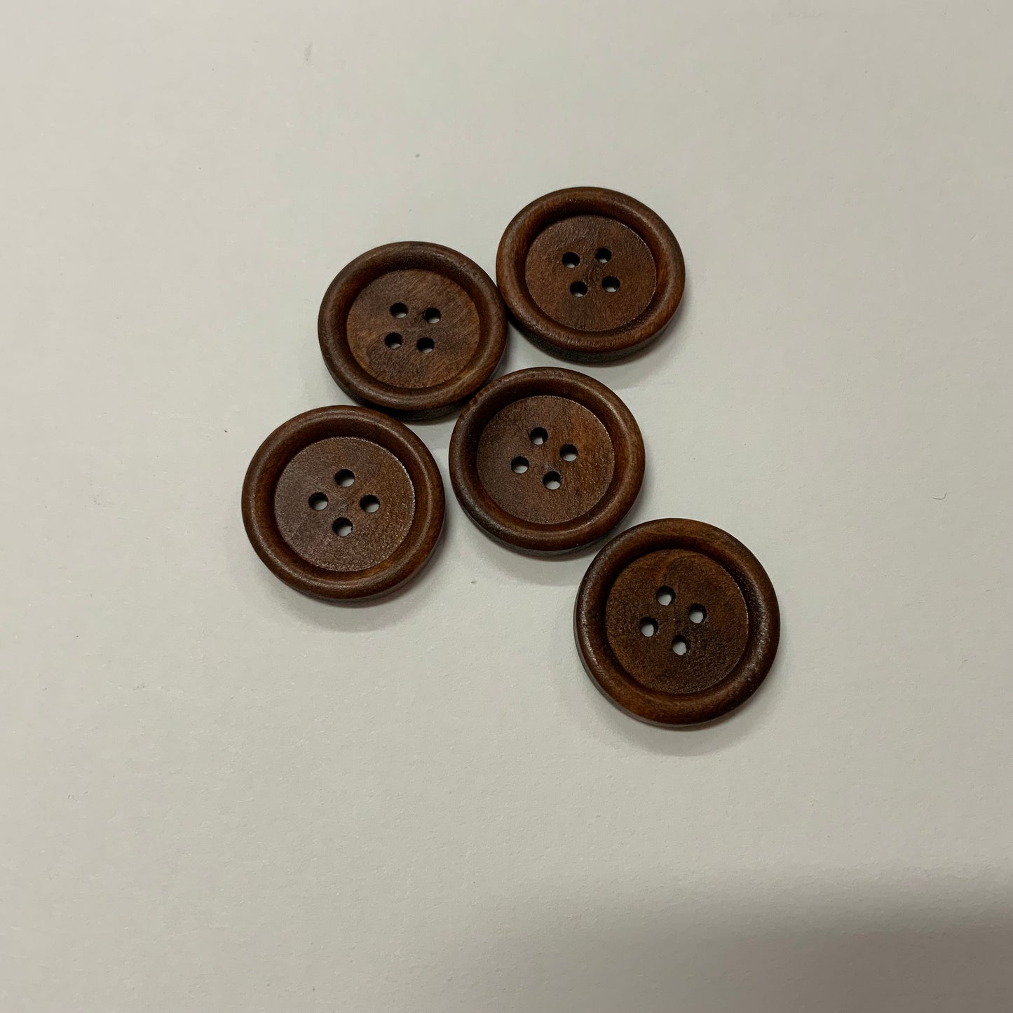 Wooden Buttons Brown Stain 25mm (1”)