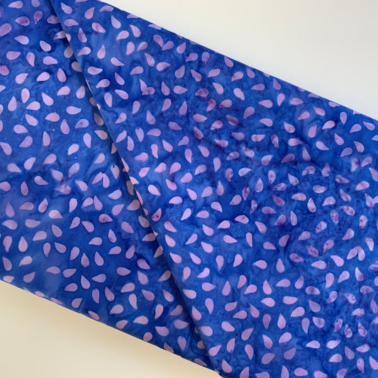 Batik Pink Droplets on Blue - Fat Quarter