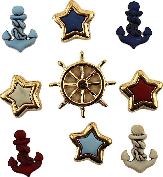 Craft Buttons Nautical Anchors Away