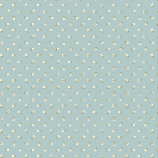 Tiny White Flower - Vintage Apron Blue - My Favourite Things
