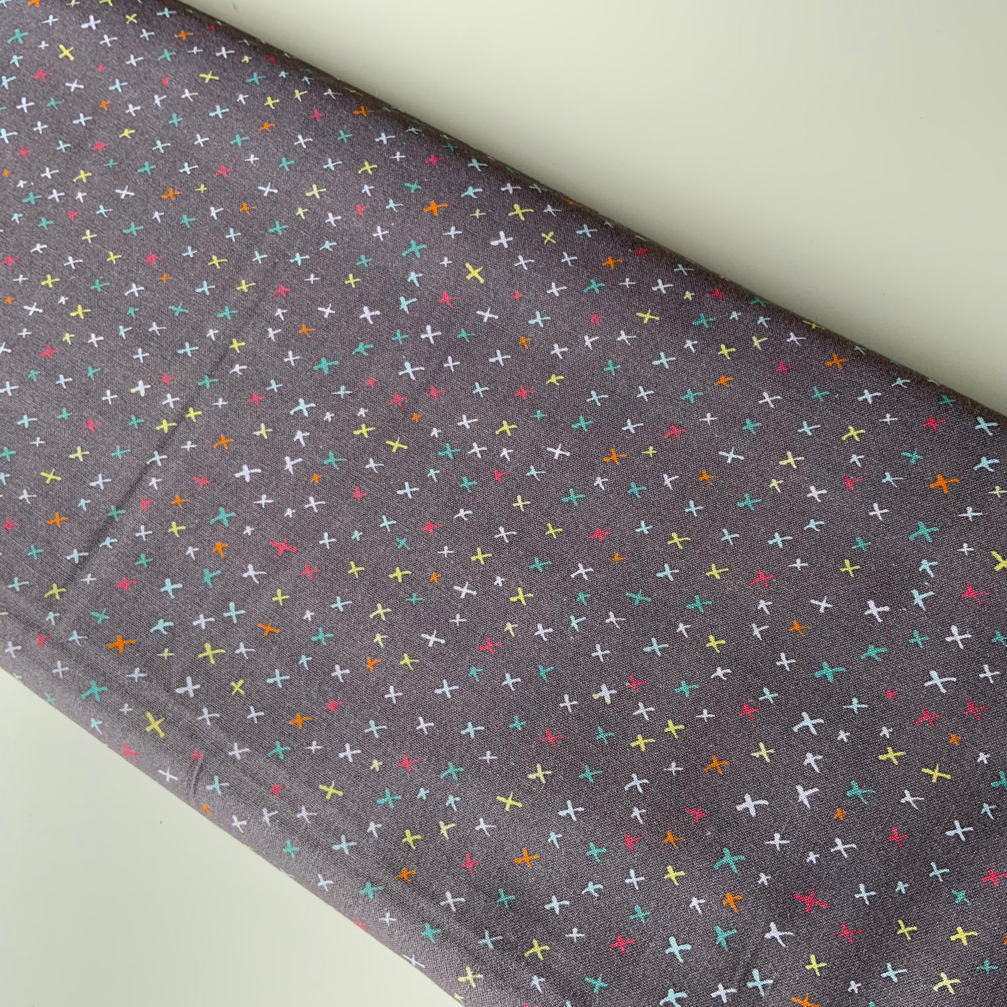 Elephant Joy Tiny Multicoloured X Pattern on Grey