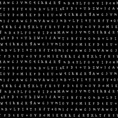 Abc Allover White Text on Black