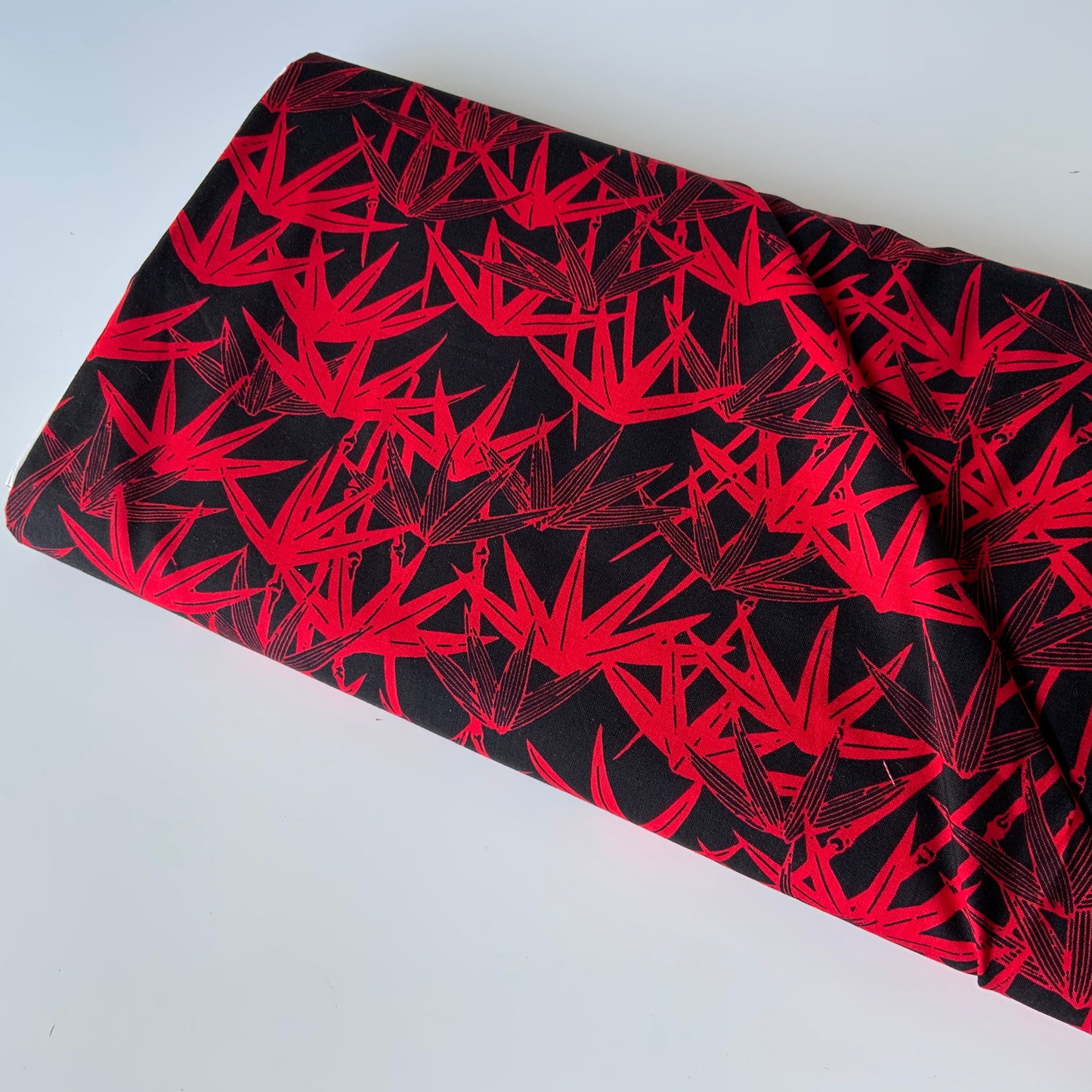 Ruby Night Bamboo Red & Black - End of Bolt 1.2 metres
