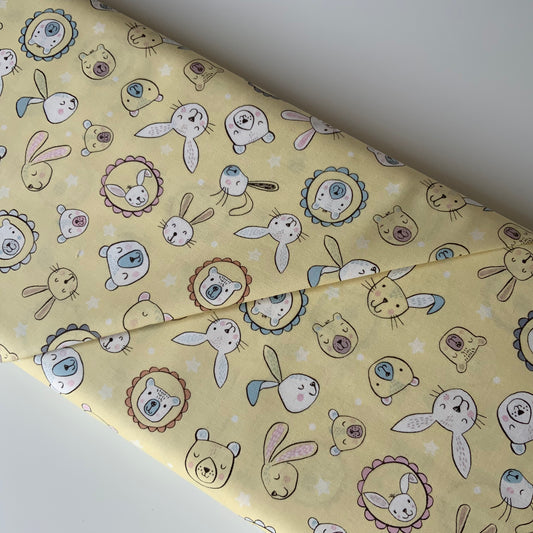 Bella, Bunny & Bear Faces on Yellow