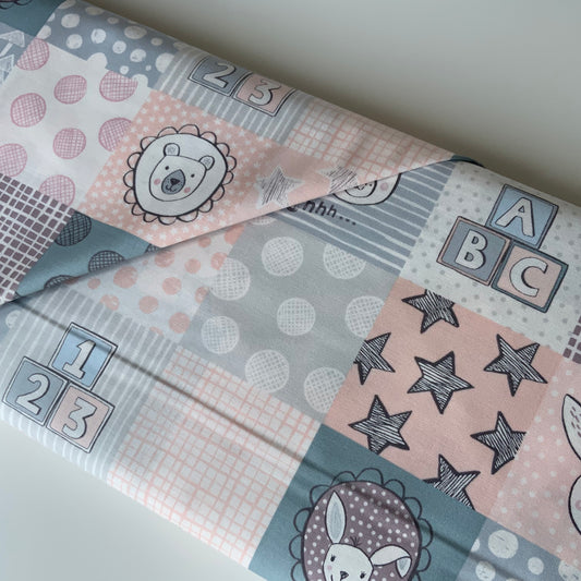 Bella, Bunny & Bear Design Squares Pink
