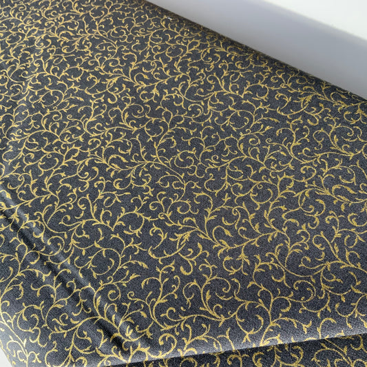 Gold Scroll on Charcoal
