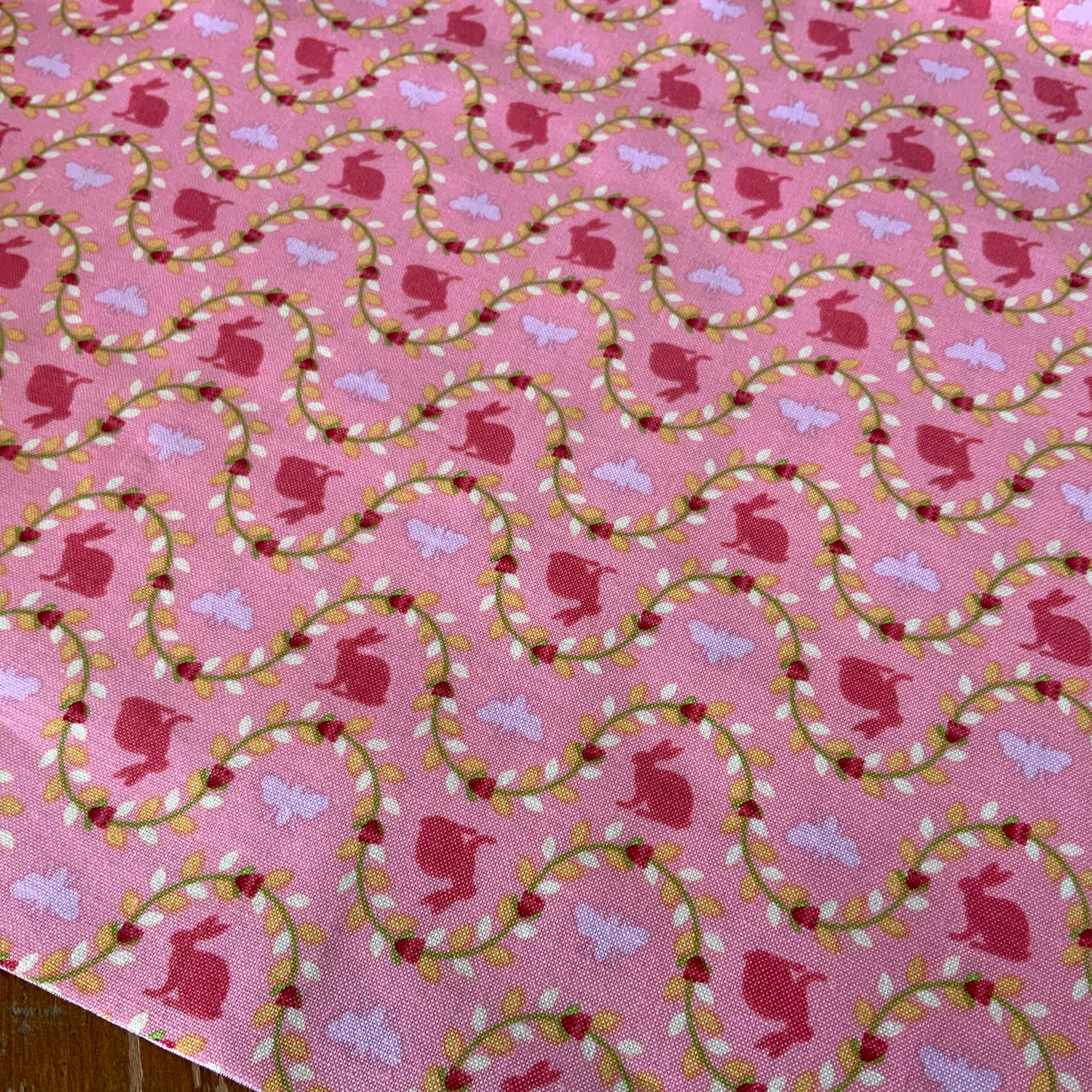 Rabbits & Moths on Pink - Benjamin - Poppies Patchwork Club