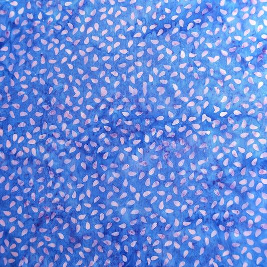 Batik Pink Droplets on Blue