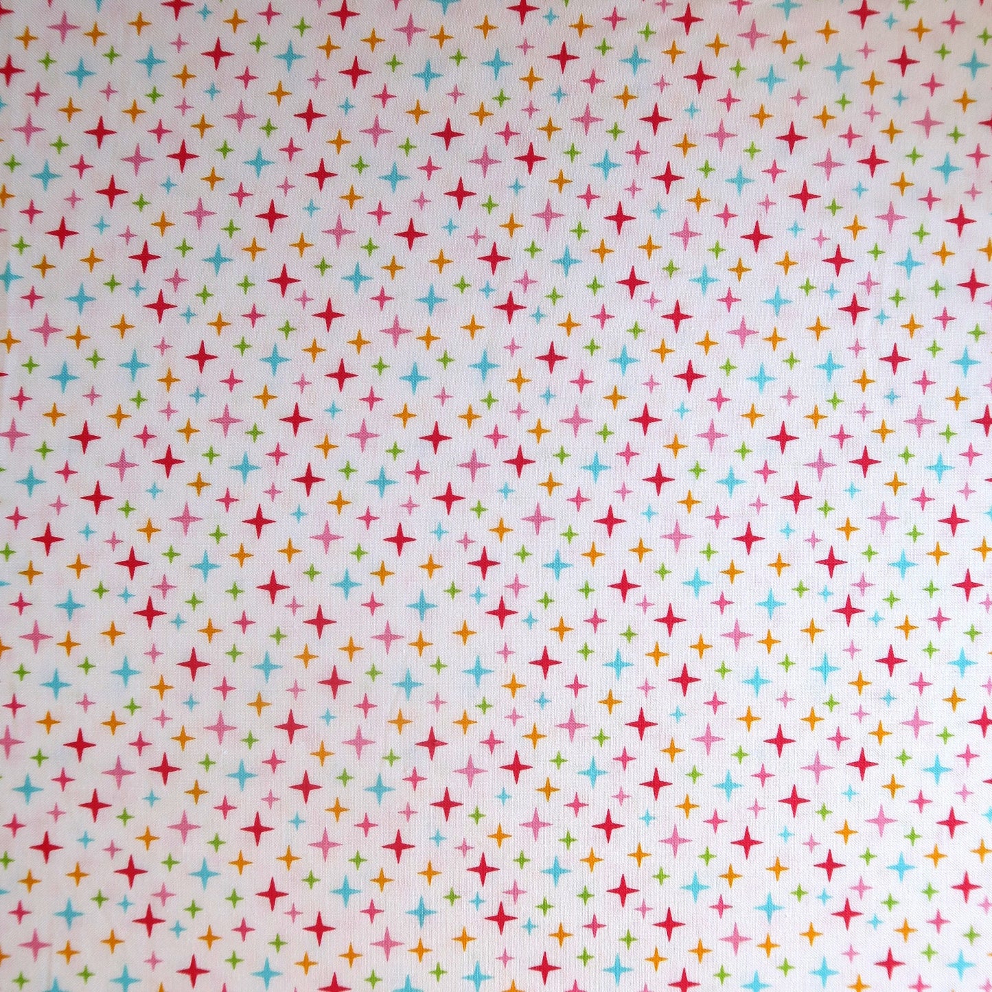 Fairy Garden, Multicoloured Stars on White