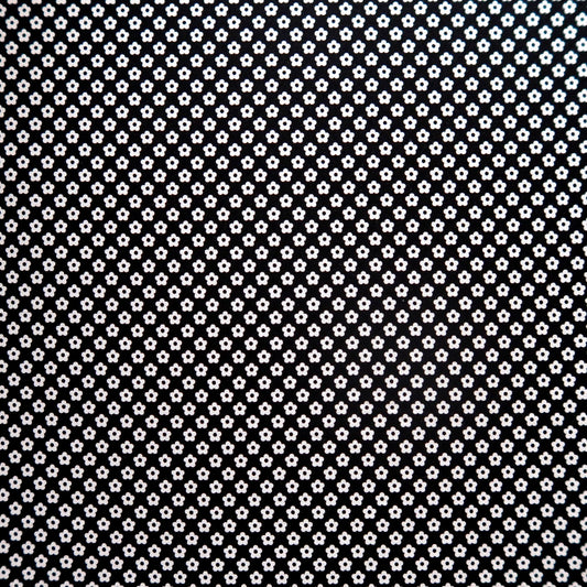 Dot And Dash White Flowers on Black Linear
