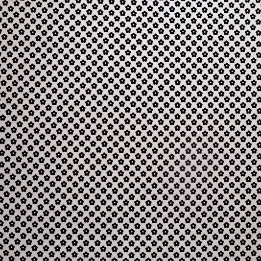 Dot And Dash Black Flowers on White Linear