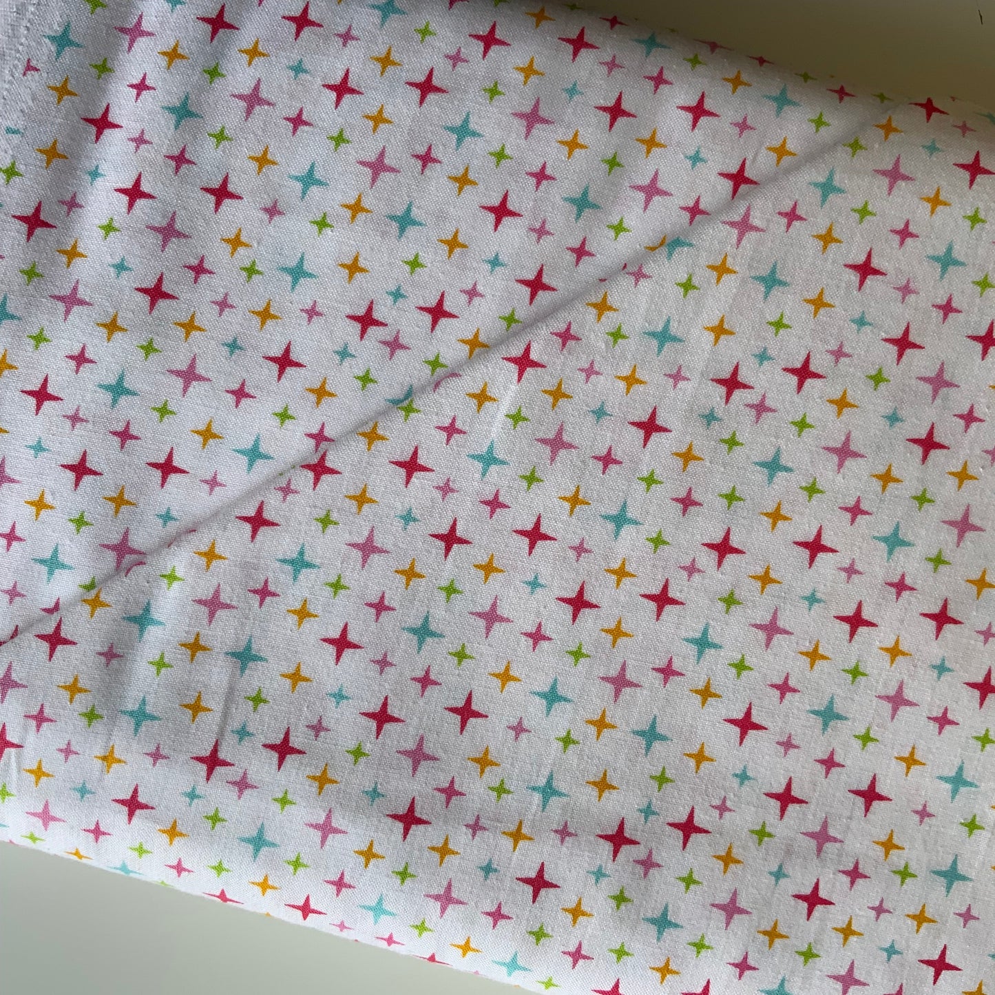 Fairy Garden, Multicoloured Stars on White