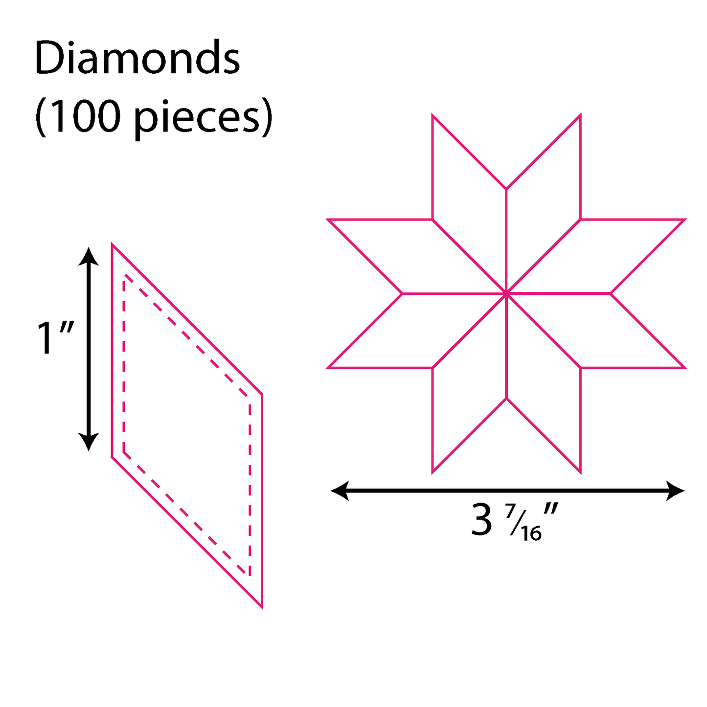 1" 45 Degree Diamond (100 Pieces)