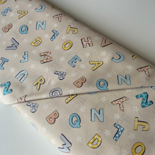 Alphabet on Natural - Fat Quarter