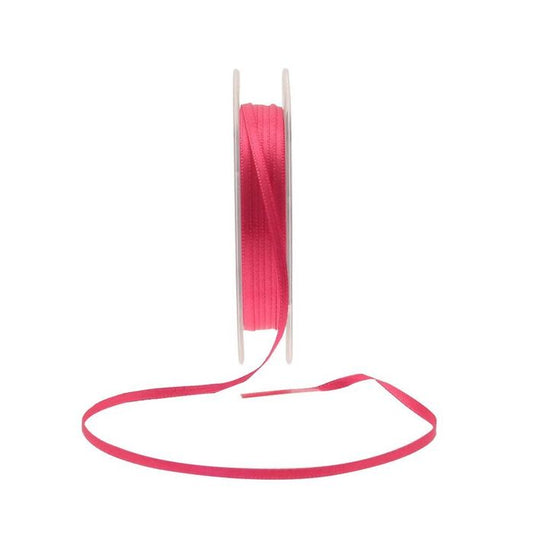 3Mm Double Satin Ribbon Cerise Pink (W)