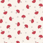 Red Toadstools on Cream - Flannel